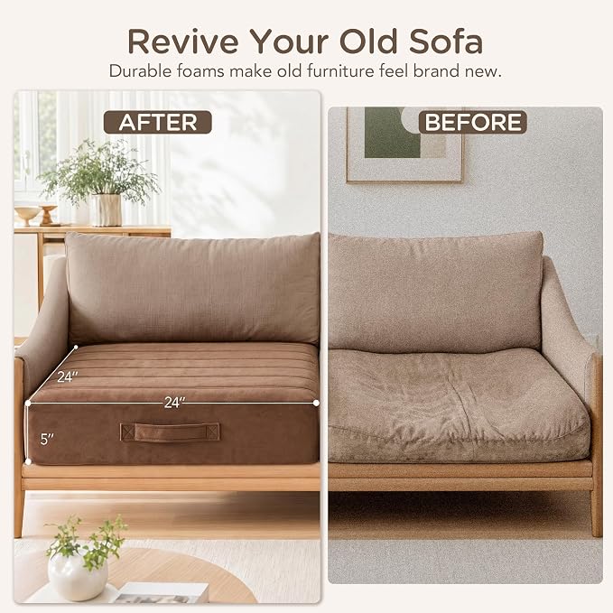 Codi Thick Replacement Couch Cushions, Upholstery Foam - Image 3