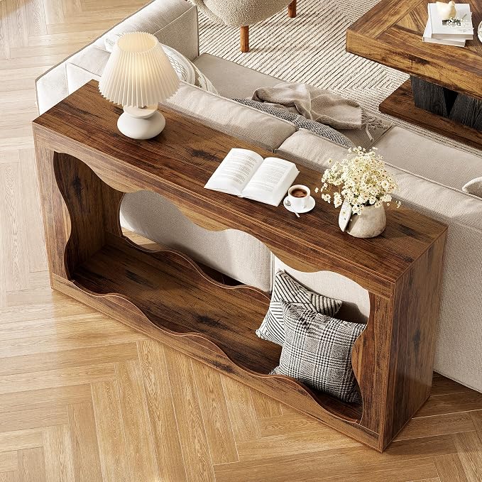 LITTLE TREE 63-Inch Entryway Table, Chic Design, Farmhouse Sofa Table Behind - Image 4