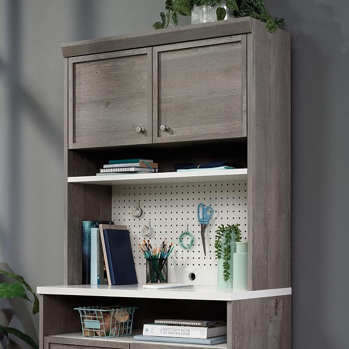 Sauder Craft Pro Series Hutch, Mystic Oak Finish - Image 7