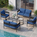 Grand patio 6-Piece Outdoor Furniture Set, 6 Seats Wicker Sofa Conversation Set by GrandPatio