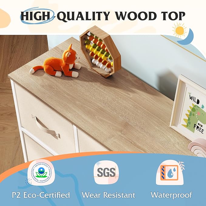 WLIVE Dresser for Bedroom with 8 Drawers, Wide Fabric Dresser for Storage and - Image 6