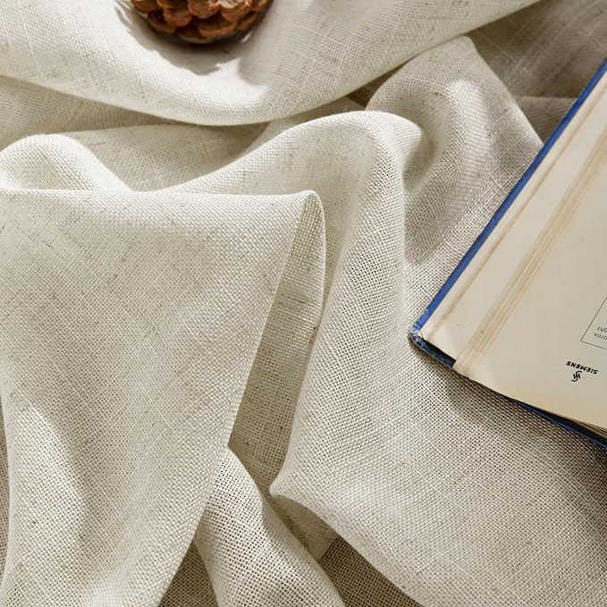 Joydeco Linen Curtains 84 Inch Length 2 Panel Sets, Light Filtering Curtains - Image 3