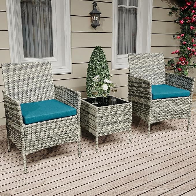 GarveeLife 3 Piece Patio Furniture Set, Rattan Outdoor Furniture - Image 6