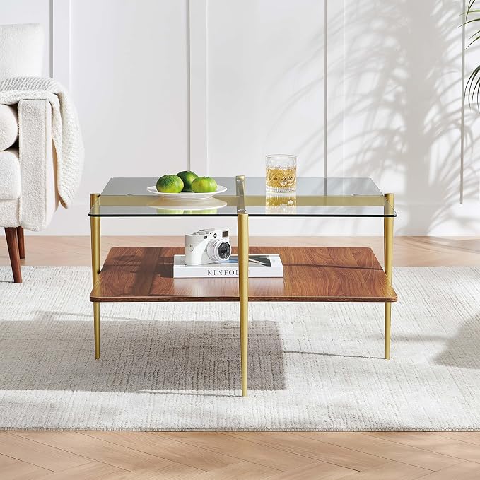 LumFurn X-Large Oval Glass Coffee Table, Mid-Century Modern Design, L47 x W24 x - Image 5