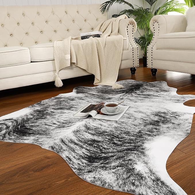 AROGAN 8×10 Feet Western Decor Faux Fur Cowhide Rug, Premium Animal Skin Cow - Image 2