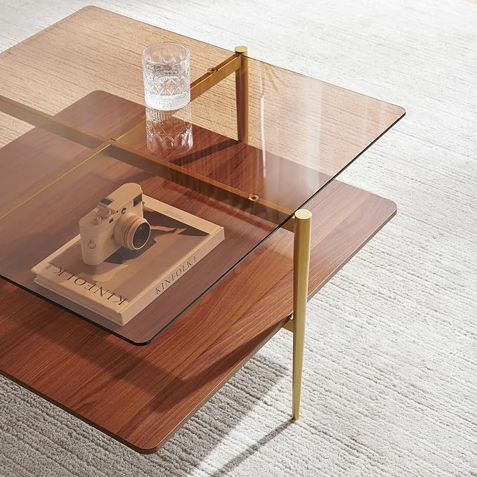 LumFurn Square Coffee Table, Mid-Century Modern Design, L30 x W30 x H17 Inch - Image 8