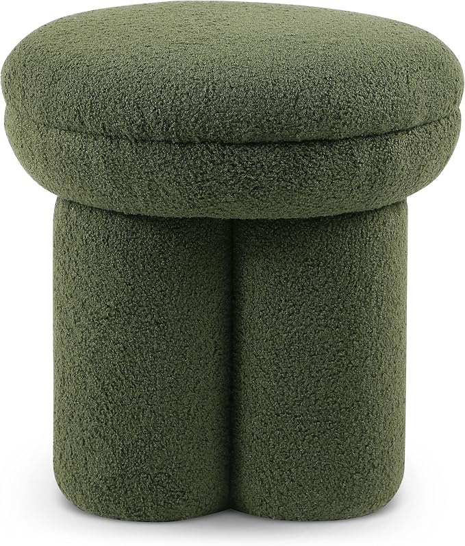 Furniture of America Rami Modern 18-inch Mushroom-Shape Upholstered Ottoman - Image 6