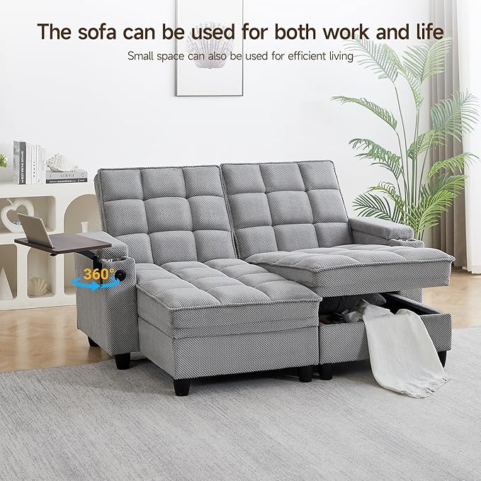 70.9" Chaise Lounge Chair Indoor, Oversized Boucle Upholstered Sofa Bed - Image 6