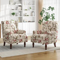 Pia Ricco Set of 2 Floral Accent Chairs, High Back Upholstered Armchairs by PiaRicco