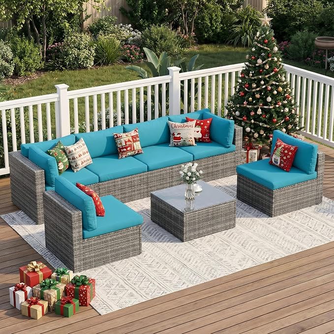 Wisteria Lane 7 Pieces Outdoor Patio Furniture Set, Wicker Outdoor Patio by WisteriaLane