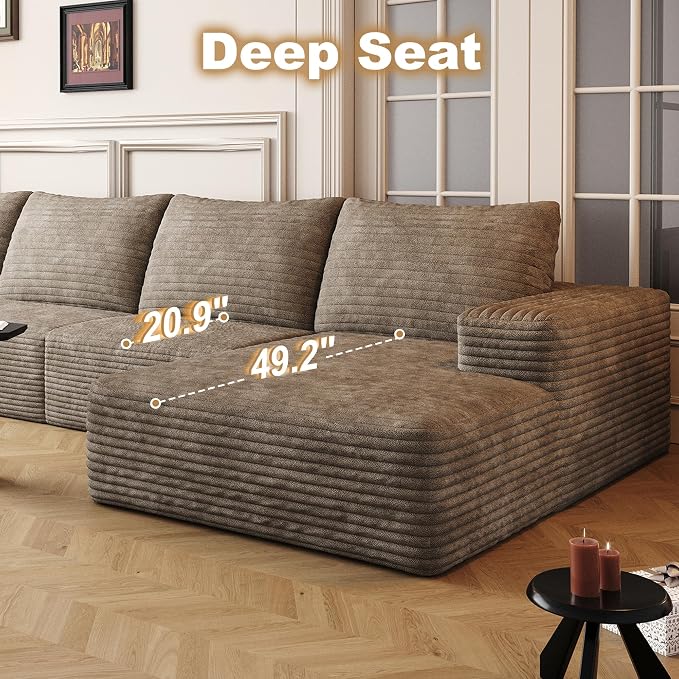 136" Sectional Couches for Living Room Cloud Couch Sofa - Image 4