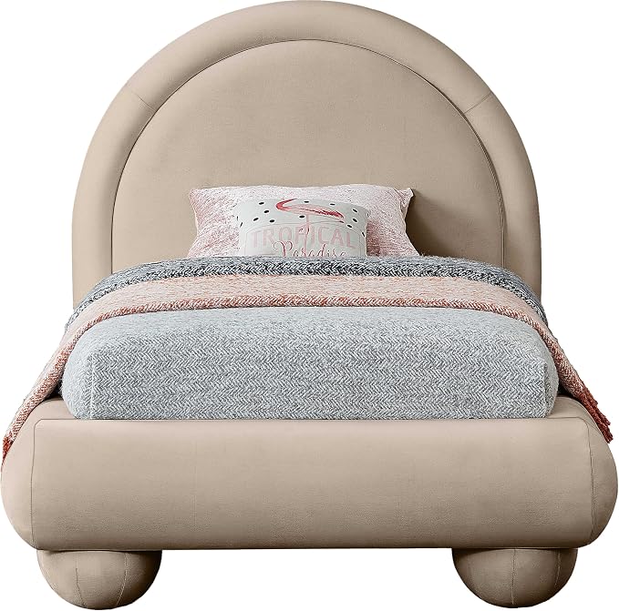 Meridian Furniture MadridTaupe-T Madrid Collection Art Deco Twin Bed - Image 4