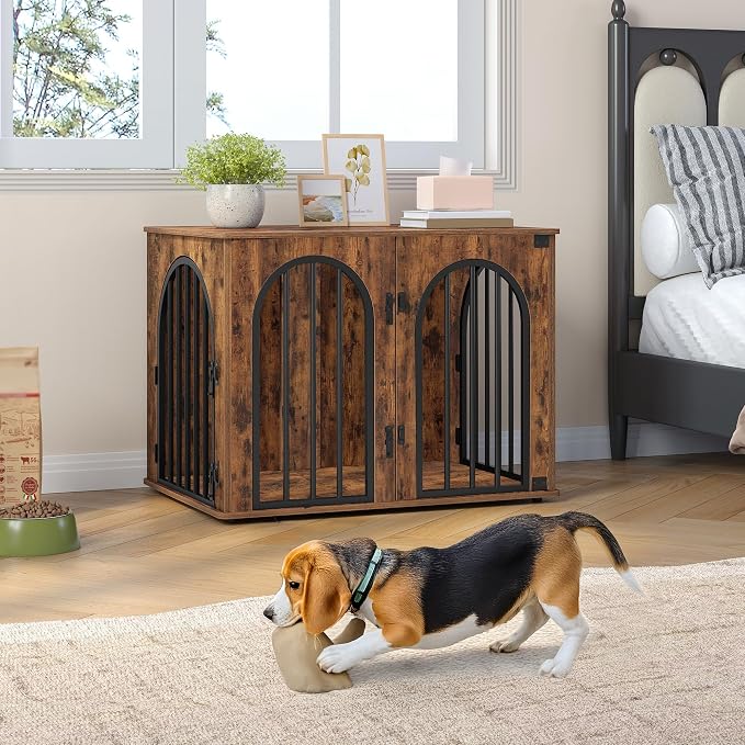 Hzuaneri 31.5'' Wooden Dog Crate Furniture, Indoor Dog Kennel Dogs Cage - Image 8