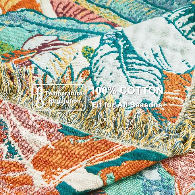 LUTBM Boho Throw Blanket for Bed Cotton Summer Blankets Twin Size for Bedroom - Image 6