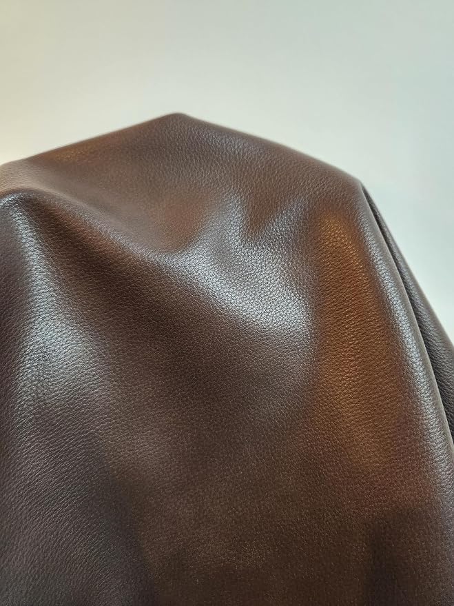 NAT Leathers | Cacao Brown Pebblegrain Soft Faux Vegan Leather PU | 5 Yards Cut - Image 2