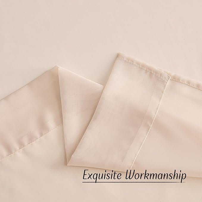 NICETOWN Taupe Voile Sheer Curtains 108 inches Long - Image 7
