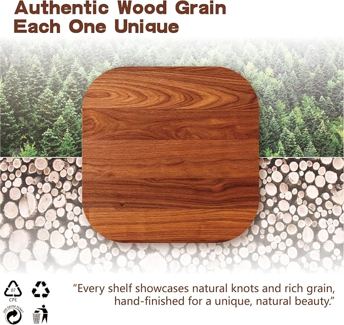 Solid Wood Floating Shelves, 35.4in Finished Real Wood Wall Shelves - Image 3