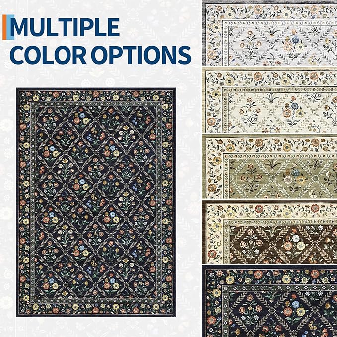 Washable Kitchen Rugs Non Slip 2x6 Hallway Runner Rug Stain Resistant Low Pile - Image 8