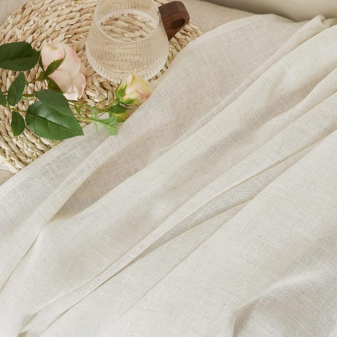 NICETOWN Linen Curtains for Bedroom 95 inch Long, Grommet Flax Linen Weave - Image 6