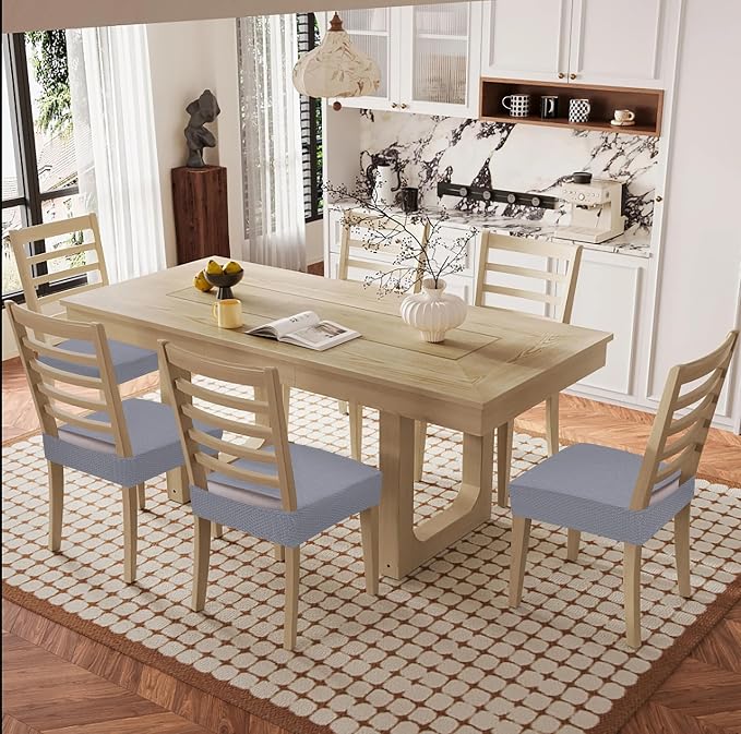 Smiry Waterproof Seat Covers for Dining Room Chairs Set of 10, Stretch Jacquard - Image 8