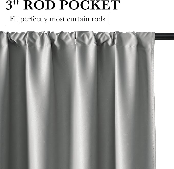 RYB HOME Bedroom Blackout Curtains 80 inches Long, 100% Blackout Thermal - Image 2