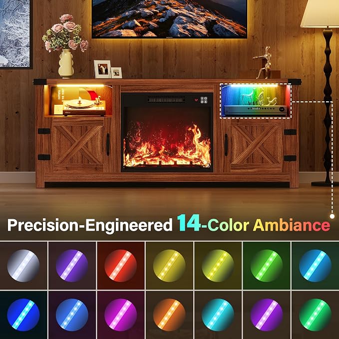 YESHOMY LED Fireplace TV Stand - Image 6