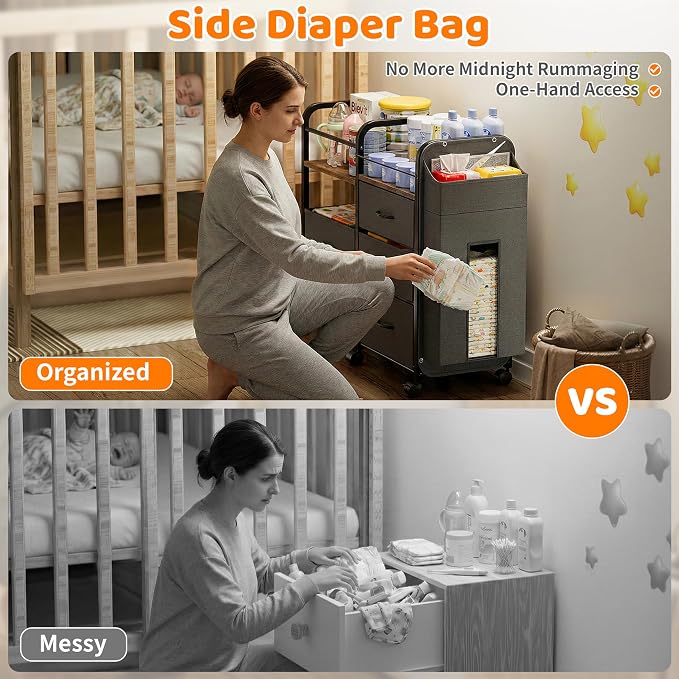 Baby Diaper Caddy Organizer Cart - Image 3