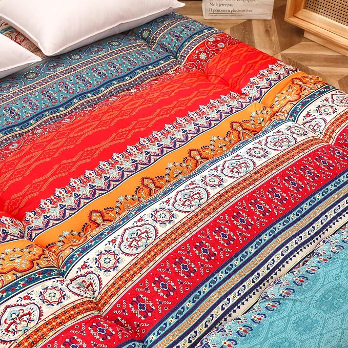 MAXYOYO Bohemian Retro Floor Mattress Vintage Floral Japanese Futon Mattress - Image 8