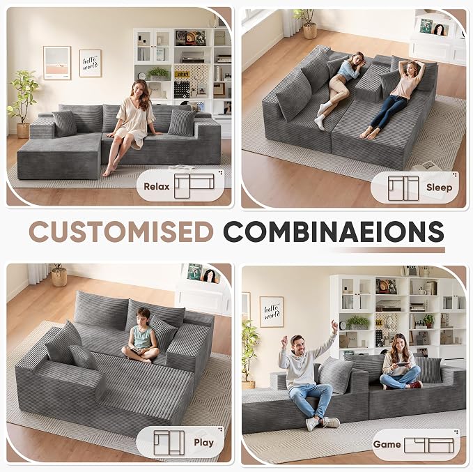 Homall 108" Modular Sectional Sofa, Boneless Couch - Image 8