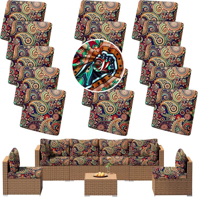 Outdoor Cushion Covers Set, Replacement by SUKAIKEQA