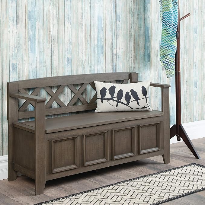 SIMPLIHOME Amherst Entryway Storage Bench - Image 2