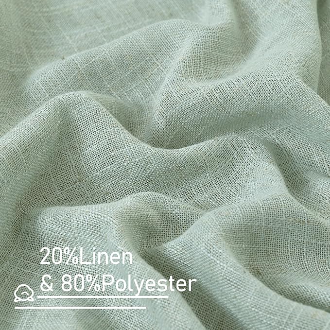 LAMIT Faux Linen Curtains 63 inches Long - Image 2