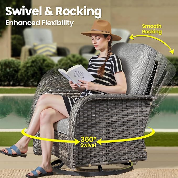 ovios 8-Piece Patio Furniture Set, Outdoor Wicker Sofa - Image 2