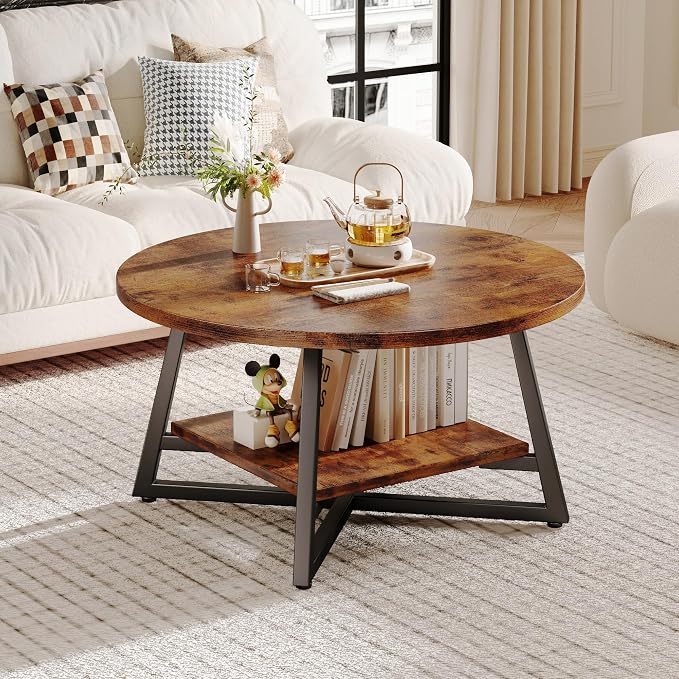 Round Coffee Table, Small Circle Coffee Table - Image 2