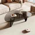 Honyee Morden Coffee Table, 42.5" x 28.5" x 16.1" Triangle Tempered Glass Top by Honyee