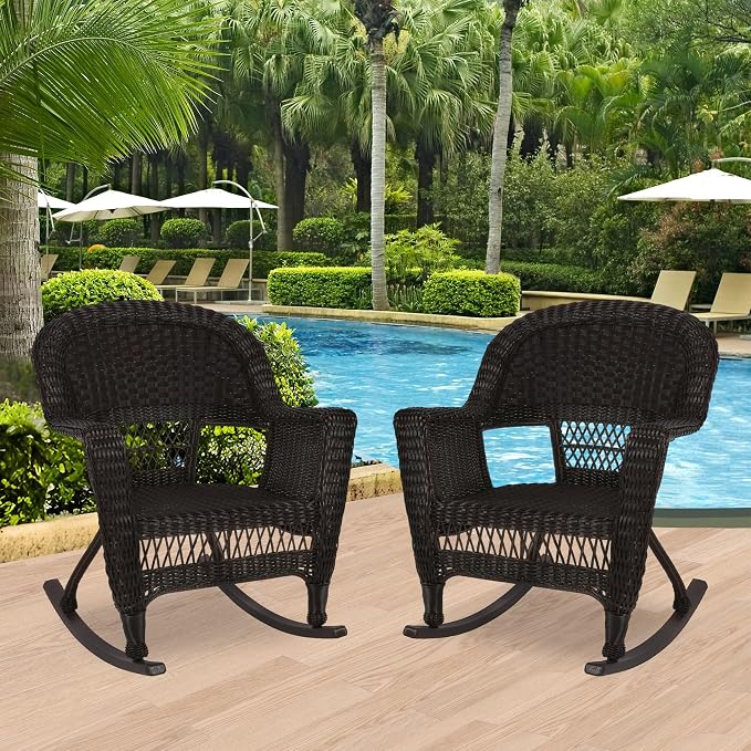 Jeco Set of 2 Wicker Rocker Chairs - Image 2