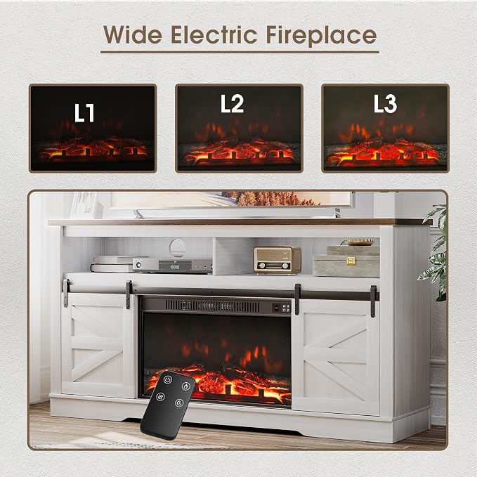 JUMMICO Fireplace TV Stand for 65+ Inch TV - Image 3