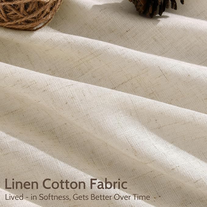 Nanspring Linen Curtains 84 Inch Length 2 Panels Set - Image 4