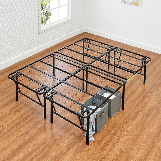 Amazon Basics Bed Frame with Storage, Foldable Metal Platform, Sturdy Steel - Image 2