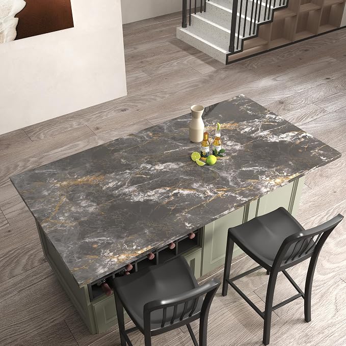 BAYYA Faux Marble Contact Paper Waterproof Countertop Peel and Stick Wallpaper - Image 9