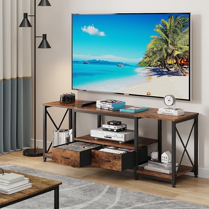 GYIIYUO TV Stand with Fabric Drawers - Image 6