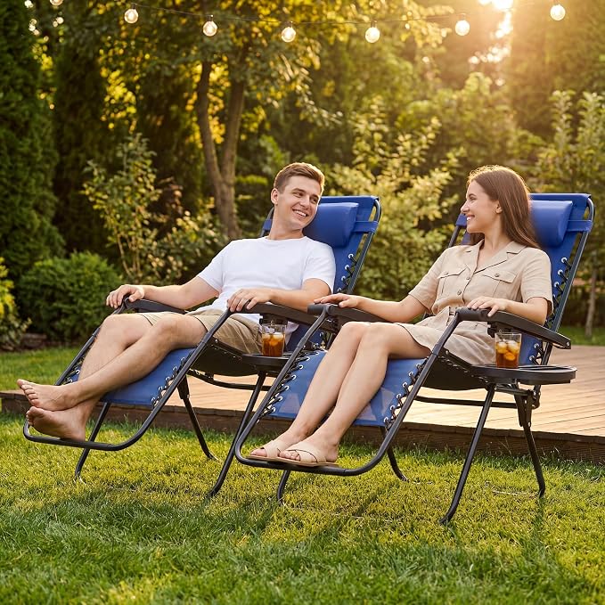Devoko Padded Zero Gravity Chair, Foldable Anti Gravity Recliner - Image 8