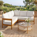 VilroCaz Outdoor Patio Furniture Set, L-Shaped Acacia Wood Sectional Sofa by VilroCaz