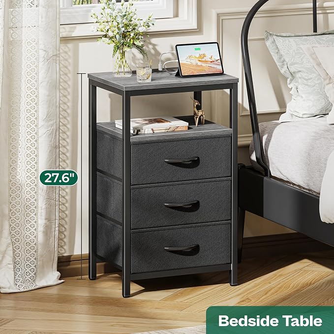 Huuger Nightstands Set of 2, 27.6 Inch End Tables - Image 4