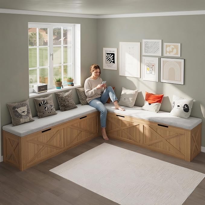 Bobve L-Shape Storage Bench - Image 5
