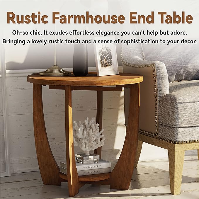 COZAYH Rustic Farmhouse End Table - Image 3