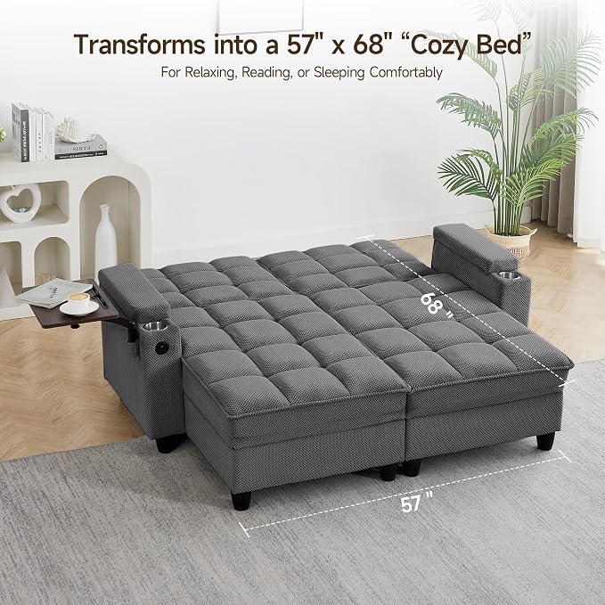 70.9" Chaise Lounge Chair Indoor, Oversized Boucle Upholstered Sofa Bed - Image 4