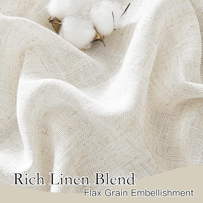 RYB HOME Flax Linen Blend Curtains - Image 3