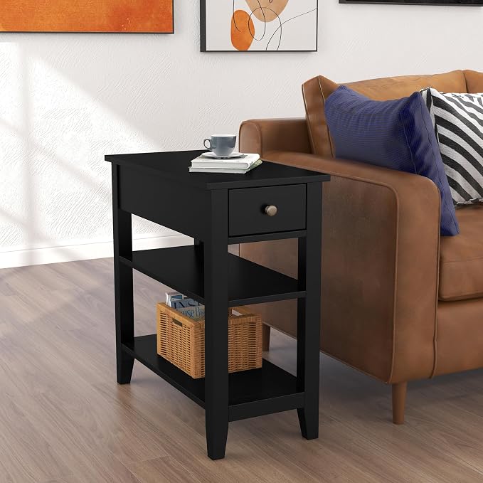 ChooChoo Side Table Living Room, Narrow End Table - Image 3