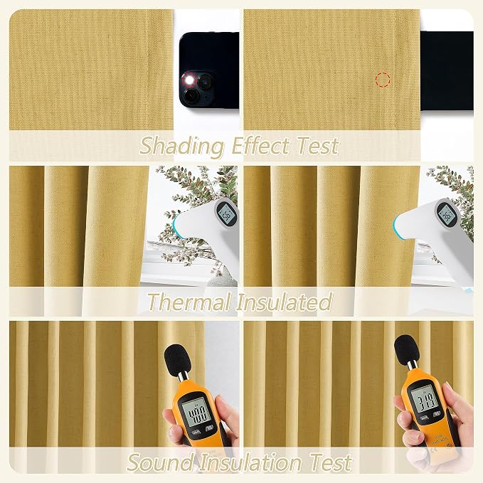 Guken 100% Blackout Curtains 90 Inch Length 2 Panels Set - Image 5